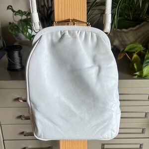 Chic White Leather Shoulder Bag